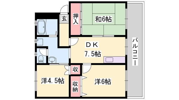 野里駅 徒歩20分 1階の物件間取画像